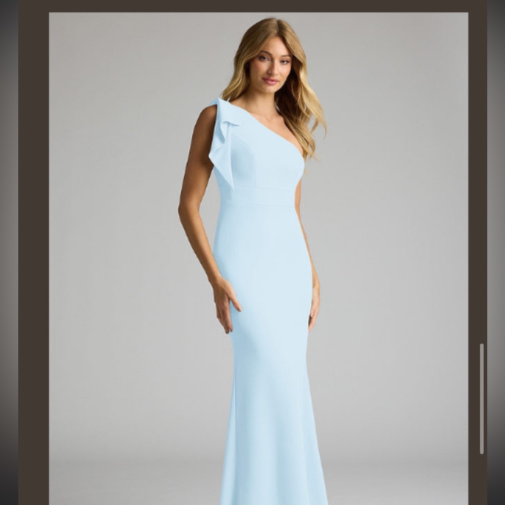 Elegant Light Blue One-Shoulder Gown